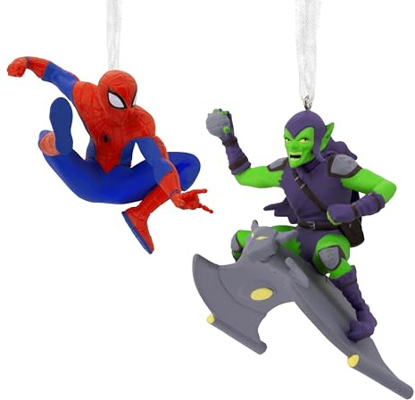 Hallmark Storied Moments, Spiderman & Green Goblin Ornament, MARVEL Tree Decoration, Disney Hanging Ornament, Christmas Hanging Ornament, Gifts for Christmas