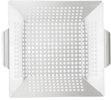 Cestino Per Carbone Griglia for barbecue multifunzionale in acciaio inossidabile, griglia for, cestino for snack for la casa, vassoio for perdite, all'aperto Per Carbone(L)