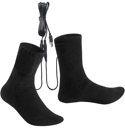 Chaussettes chauffées USB pour Femmes et Hommes - 55 ° C Chaussettes de Chauffage d'hiver constantes, Chaussette Thermiques à Chaud à Froid pour Les Sports de Plein air, Chasse, Travail, Voyager