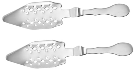 SEWACC Cuchara de Absenta de Acero Inoxidable 304 Filtro y Gotero Hueco para Bar Juego de 2 Piezas Plateadas para Uso Doméstico y Reuniones Familiares