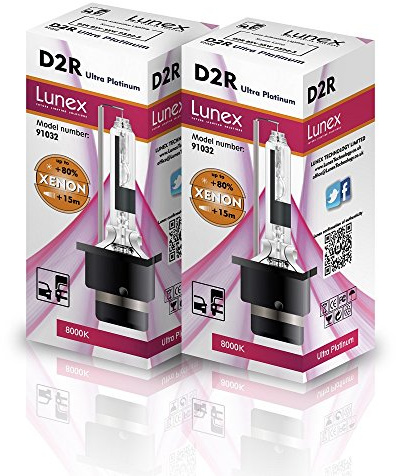 Lunex D2R Faro lampada allo xeno lampadina di ricambio (8000K)