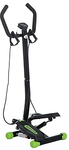 HOMCOM Twister Stepper, Step Machine w/Resistance Bands, LCD Display and Handlebar, Steppers for Exercise Workout Home Gym Office