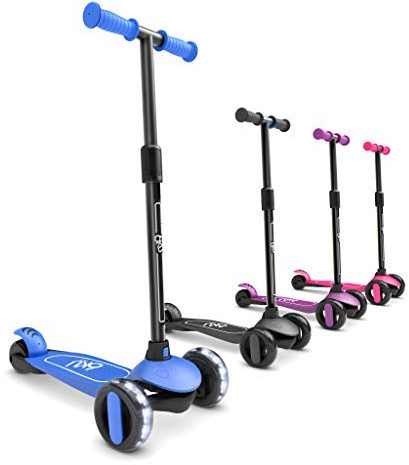 6KU Scooter for Kids Ages 3-10 with Flash Wheels, Kids Scooter 4 Adjustable Height, Toddler Scooter Extra-Wide PU LED Wheels, 3 Wheel Scooter for Kids for Girls & Boys Learn to Steer(Blue)