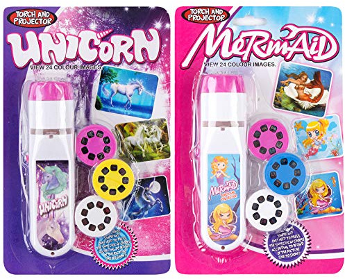 Georgie Porgy Children Projector Toys Educational Science Set Wall Ceiling Tent Torch Flashlight for Kids Gifts for Boys Girls (Unicorn + Mermaid)