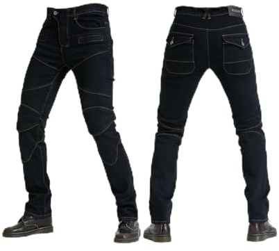 Summer Women's Motorcycle Pants Motorcycle Riding Jeans 3 Types Of Protective Gear 2 Colors 8 Sizes Motorcycle Trousers For Men And Women (Color : Black C, Size : Large)