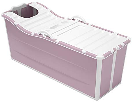 JTRHD Soaking Bathing Tub Folding Adult Bathing Bucket Thickening Household Folding Bathtub Full Body Bathing Bucket for Hot Bath Ice Bath (Color : Pink, Size : 136x54x42.2cm)