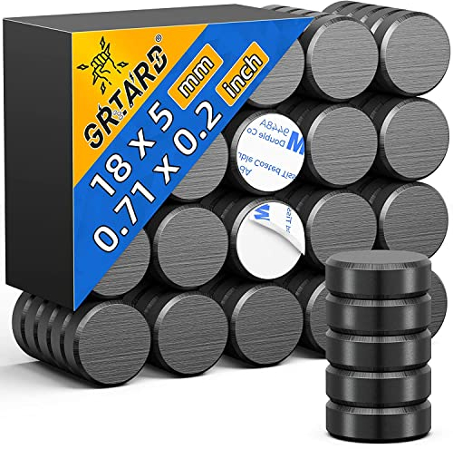 50 Pack Magnet Strong, Fridge Magnets for Crafts, Ceramic Magnet with Adhesive Backing, Disc Magnets for Whiteboard Fridge Whiteboard Tools Button Postcard DIY - 0.7'' D x 0.19'' H