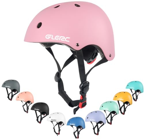 Glerc Kinder Fahrradhelm für 3-8 Jahre alte Jungen Mädchen, Kinder Fahrrad Zubehör, stoß- und schlagfester Fahrradhelm für Kinder,S Rosa