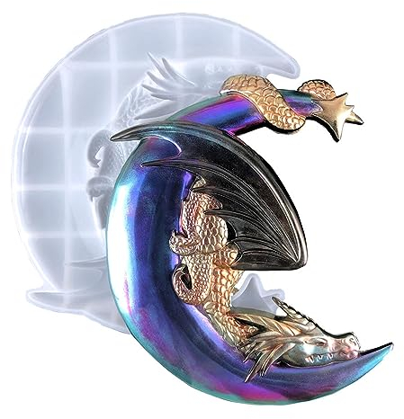 Finyoffiy Mond Silikonform 3D Epoxidharz-Formen Mädchen Silikon Harzform Resin Mold für DIY Wandbehang, Türdekoration, Heimbüro, Kunsthandwerk, Kunstdekoration