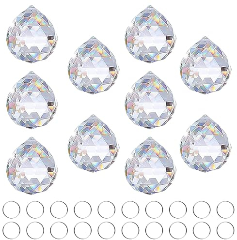 Lotbun Prisma in Cristallo, Pompon Lampadario, Acchiappasole in Cristallo Sospeso (30)