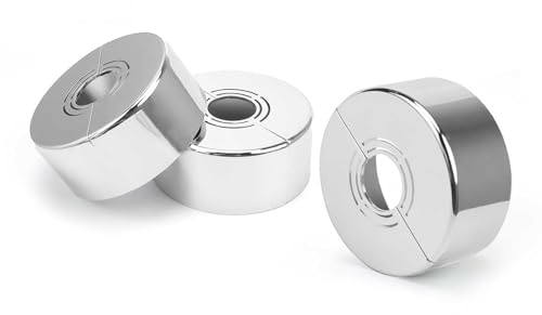 HERKINDNESS Rosace Mitigeur Douche, Kit 3 Pièces Robinet, Cache Tuyau Radiateur, Compatible avec Diamètre 20mm/25mm/33mm, Accessoire Douche Pratique et Résistant