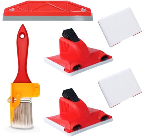 Funnaura 4 Pcs Cutting in Paint Tool Set, Painting Edger Brush Tools for Edging Cutting in
