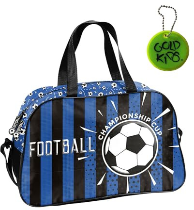 Paso Sac de sport pour enfant fille et garçon - Sac à bandoulière avec motif football - Sac de natation avec fond renforcé - Sac d'entraînement 40 x 25 x 15 cm