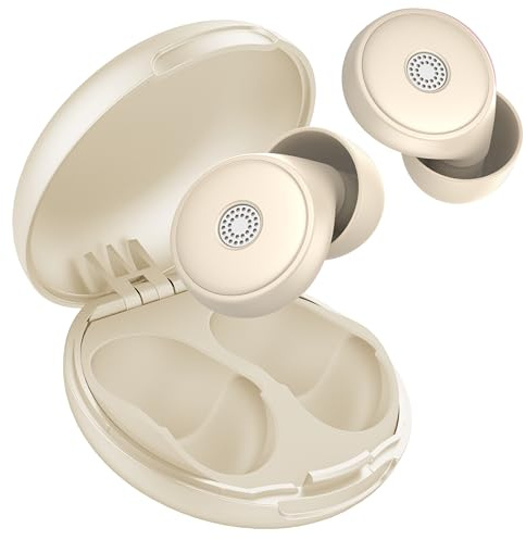Tapones Oídos Ruido Dormir -45 dB, Tapones de silicona blandos y reutilizables con 8 tapones y bolsa de transporte, para dormir, conciertos, trabajar, estudiar, viajar (Blanco)