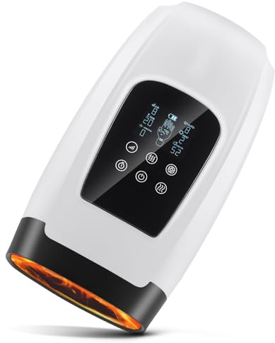 Touchscreen Handmassagegerät Elektrische mit Wärme und Kompression,Kabelloses Massagegerät mit 3 Heizstufen, 6 Intensitätsstufen, 6 Massagemodi für Arthritis und Karpaltunnel, Geschenke für Geburtstag
