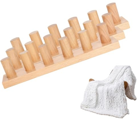 Chunky Loom stickset – justerbart webbbräde-set | fiberpysselset för nybörjare | träningsmodul för att skapa kreativa textilmönster, pysselgarn-set med brett fiberslingsystem för S