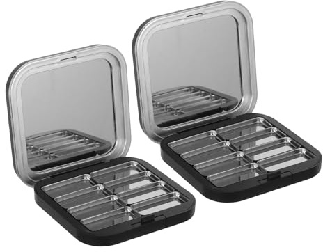 Toyvian Caja Organizadora Magnética para Paletas Vacías de Sombras y Labios, Diseño Compacto para Maquillaje Profesional y Aficionados, Adecuado para Viajes y Almacenamiento, 2 Piezas