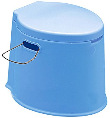 Denny International 6L Large Compact Portable Toilet Potty Loo with Washable Basket and Toilet Roll Holder for Pool Party Camping Caravan Picnic & Festivals