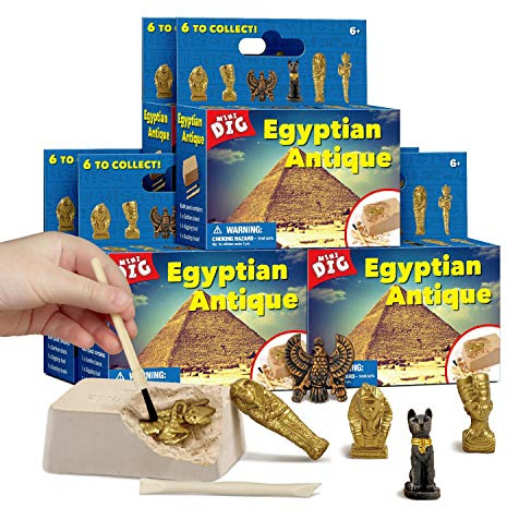 Egyptian Mummy Dig Kit - Ancient Egypt Excavation Set for Kids, STEM Science Educational Toys, 6 Collectible Styles, Archaeology Gifts for Boys Age 8-12