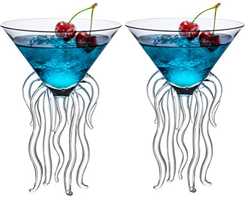 GAOGAO Octopus Cocktail Glass Creative Drinkware Bar Goblet Tools Snifters (Huge 2 Transparent)