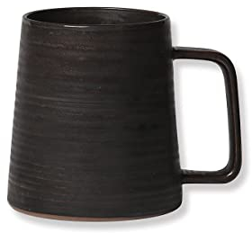 globe faith Tasse à Café Céramique Artisanale - Style Vintage avec Finition Métallisée Unique - Grande Poignée Confortable - Lavable au Lave-Vaisselle et Micro-ondes - 460ml - Idée Cadeau Écologique