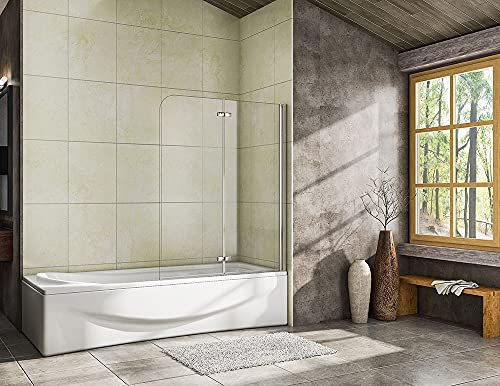 Acezanble 1000x1400mm Hinge 2 Folding Bath Shower Screen Door Panel