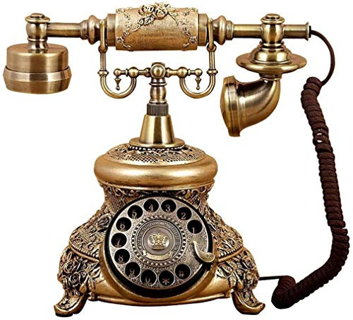 QHYXT hemtelefon vintage telefon antik retro telefoner fasta telefoner med roterande urtavla kontor (tvättbar)