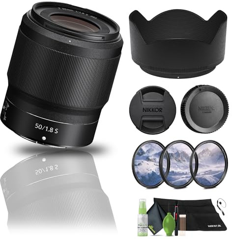 Nikon NIKKOR Z 50mm f/1.8 S Standard Lens Z Cameras (20083) + Filter Kit + Cap Keeper + Cleaning Kit