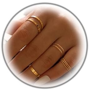 Kprusoian Simple Knuckle Rings Set for Women,Vintage Stackable Joint Finger Midi Rings Dainty Cute Rings Pack Festival Jewelry (Gold)