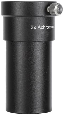 Zunate 3X Barlow-lins, Helt Flerskiktad Aluminiumlegering Barlow-lins HD Optiskt Glas 1,25 Tums Astronomiska Teleskoptillbehör