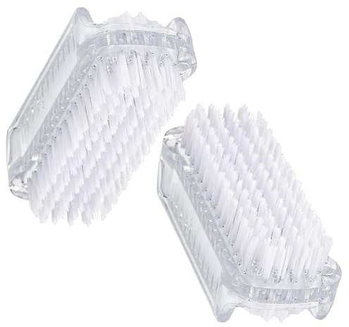 2 PCS Spazzola Per Unghie,spazzolino per unghie mani,Spazzole per la Pulizia plastica,Universale,Per Pulizia di mani Delle Unghie(Bianco)