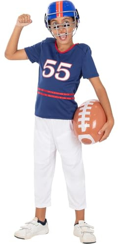 Funidelia | Costume da giocatore di rugby con accessori per bambino Rugby & Quarterback - Costume per bambini e accessori per Feste, Carnevale e Halloween - Taglia 10-12 anni