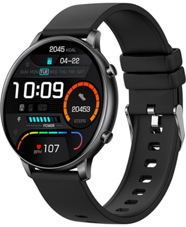 XIEFEI Smartwatch G28 Bluetooth Talk 1,39 pollici schermo rotondo orologio monitor salute modalità multi-sport (nero)