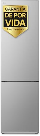 LG GBV21NCDPY.APYQEUZ - Frigorífico Combi, Door Cooling+, Serie 200, Clasificación D, 1.86m, 374L, Inox Antihuellas