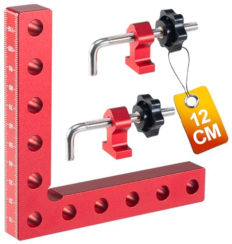 Cuadrados de Posicionamiento de 90 Grados, 12 cm/4,72 Pulgadas Abrazaderas de Aleación de Aluminio de Ángulo Recto, Ángulo de Medición Abrazadera de Ángulo Recto para Herramientas de Carpintería