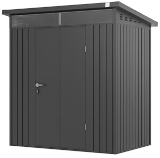 GFP Primeyard Gerätehaus Metall Gartenhaus 180x120x205 cm Geräteschuppen Pultdach anthrazit