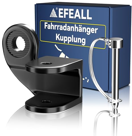 EFEALL Cykelsläpvagnskoppling, stabil cykeldragkrok med säkerhetspenna, cykelkoppling för hundvagn, barnsläpvagn, lastsläpvagn