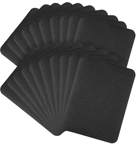 LXUEJIE 20 stycken lappar för strykning, självhäftande stryklappar reparationslappar svart patch för strykning för jeans, t-shirt, kläder, ryggsäck (12,6 x 9,5 cm)