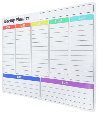 TOVINANNA Pizarra Blanca Autoadhesiva Removible 30X40 CM Pegatina para Calendario Semanal Papel Adhesivo para Pizarra de Borrado en Seco Planificador Reutilizable para Pared Oficina y