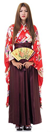 PRINCESS OF ASIA Traditionelles Japan Damen Geisha Samurai Kriegerin Kimono Outfit Kostüm Hanfu Kleid Tamiko aus Baumwolle & Satin
