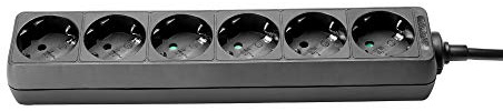 Adam Hall Cables PDU 6 5M - Steckdosenleiste, 6-fach, ohne Schalter, schwarz, 5m