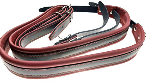 Accordion Strap Leather 4 cm Red Shoulder Strap