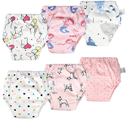 FLYISH DIRECT Paquete de 6 Pantalones de Entrenamiento para bebés Pantalones de Entrenamiento para bebés Pantalones para niños pequeños, 2T/90