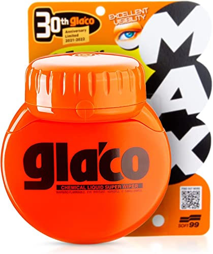 Soft99 Glaco Roll On Max (300ml) Scheibenversiegelung Auto, Regenabweiser Autoscheiben, Glas Versiegelung, Auto Scheibenversiegelung mit Abperleffekt, Regenabweiser Auto Fenster & Dusche Versiegelung