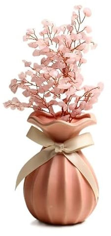 TOMYEUS Crystal Tree/Money Tree Modern Natural Pink Crystal Peach Tree Creative Home Decoration Spar Powder Crystal Fortune Tree Crystal Decoration Gem Tree