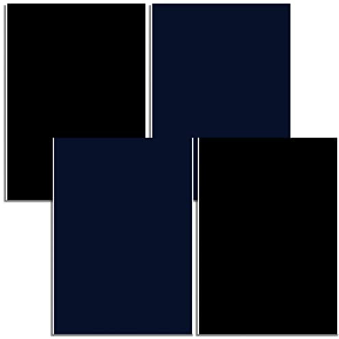 4 Stück selbstklebende Stoffflicken, Reparaturflicken, Nylon-Klebeflicken, stärkerer Klebstoff, für die Reparatur von Kleidung, Daunenjacke, Jeans, Schwarz, Dunkelblau, 14,5 x 20 cm