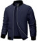 MAGCOMSEN Herren Leicht Fliegerjacke Dünne Bomber Jacke Classic Outdoor Windbreaker Männer US Militär Arbeitsjacke Casual Freizeit Sweatjacke Dunkelblau M