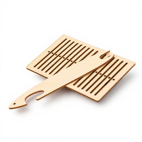 Vvikizy Lot de 2 mtiers ¨¤ tisser en bois mtier ¨¤ tisser adulte navette de tissage Weven voor kinderen metier a tisser pour adulte carte de tissage en bois Tkanie dla dzieci