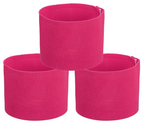PATIKIL Brassard de Capitaine de Football, 3 pièces Brassardsélastiques pour Le Football Brassardsde Sport pour Jeunes et Adultes Équipe de Football Entraînement Rose Rouge