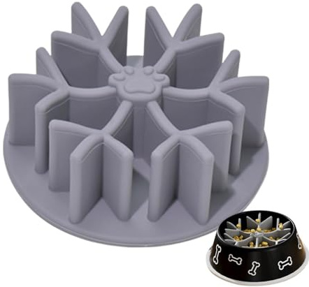 Insert pour mangeoire lente pour chien - Insert pour bol en silicone alimentaire, design pour manger lentement avec forte ventouse | Forte aspiration anti-avalation, mangeoire lavable en lavat
